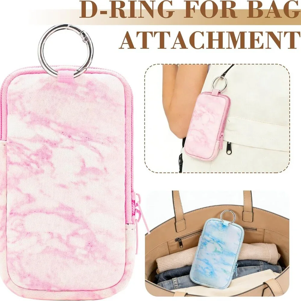 2 Zippered Pouch with‎ Snap Hook Great for Makeup Ear pods Tampons, money